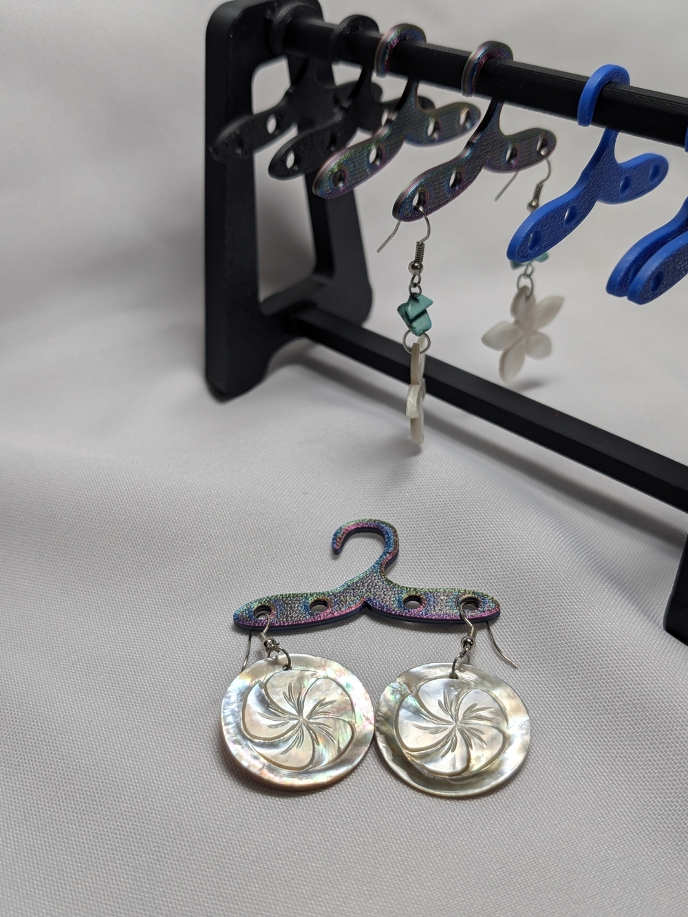 Iridescent Shell Disc Drop Earrings - Women Jewelry